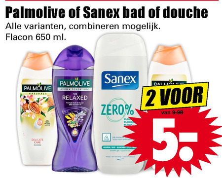 Sanex   douchegel folder aanbieding bij  Dirk - details