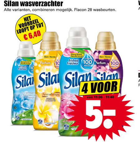 Silan   wasverzachter folder aanbieding bij  Dirk - details