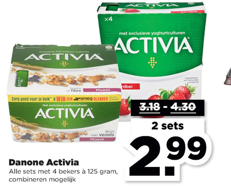 Danone Activia   vruchtenyoghurt folder aanbieding bij  Plus - details