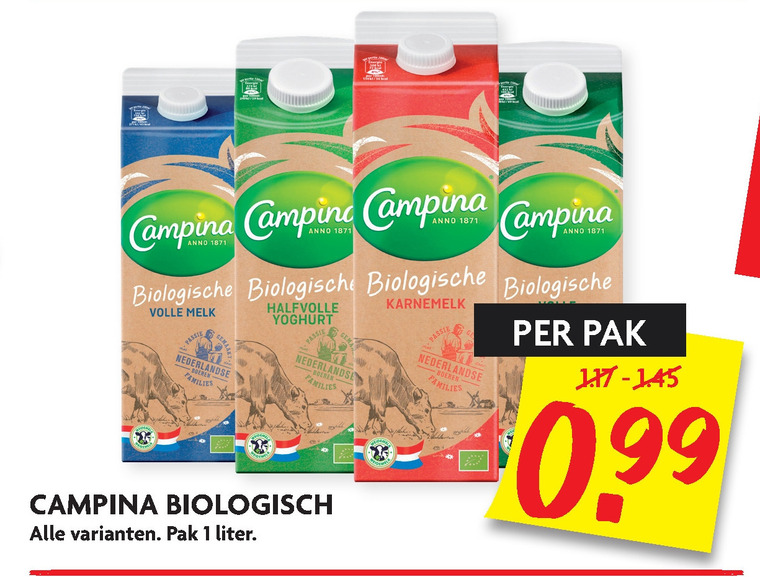 Campina   yoghurt, melk folder aanbieding bij  Dekamarkt - details