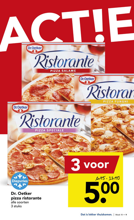 Dr Oetker   diepvriespizza folder aanbieding bij  Deen - details