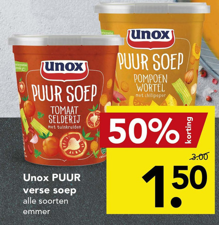 Unox   soep folder aanbieding bij  Deen - details