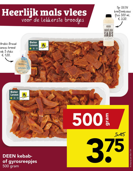 Deen Huismerk   gyrosreepjes, kebab folder aanbieding bij  Deen - details