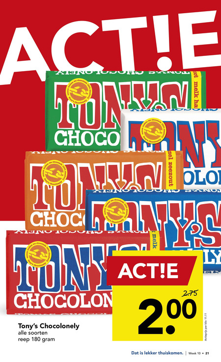 Tony Chocolony   chocolade folder aanbieding bij  Deen - details