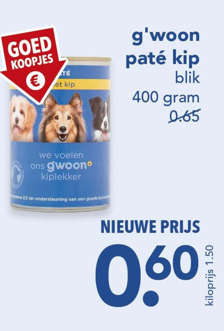 Gwoon   hondenvoer folder aanbieding bij  Deen - details