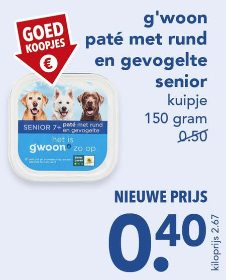 Gwoon   hondenvoer folder aanbieding bij  Deen - details