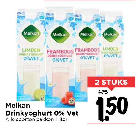 Melkan   drinkyoghurt folder aanbieding bij  Vomar - details