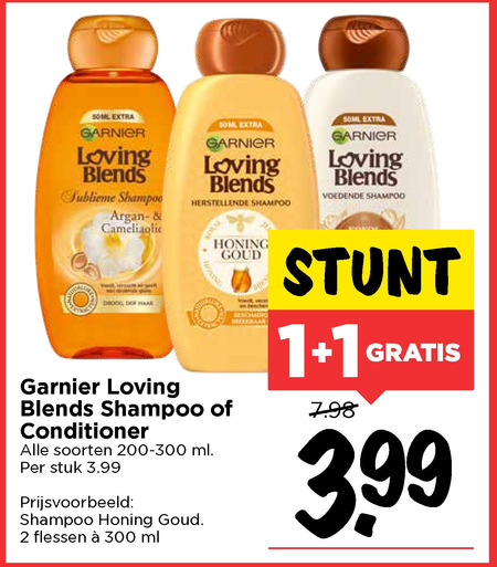 Garnier Loving Blends   conditioner, shampoo folder aanbieding bij  Vomar - details