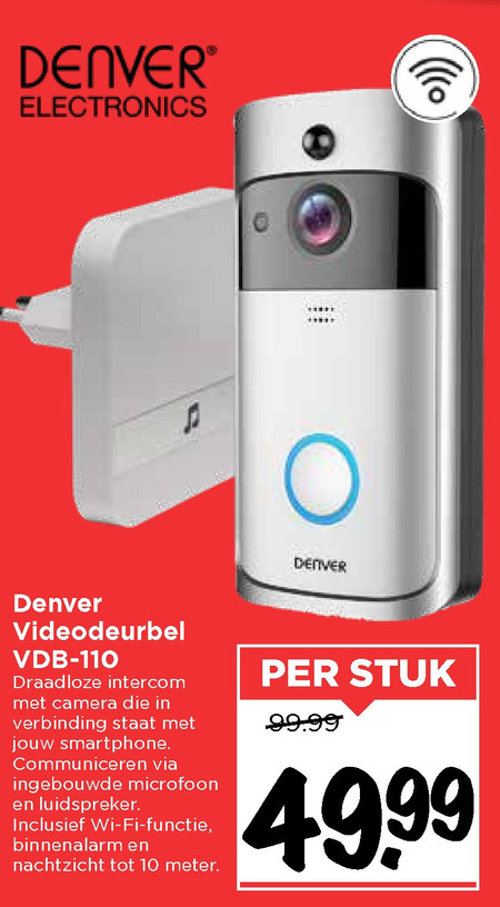 Denver   video intercom, beveiligingscamera folder aanbieding bij  Vomar - details