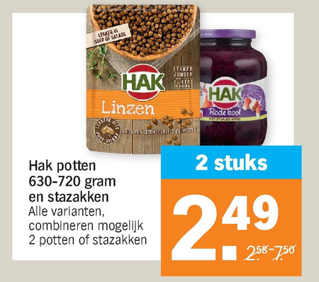 Hak   bruine bonen, appelmoes folder aanbieding bij  Albert Heijn - details