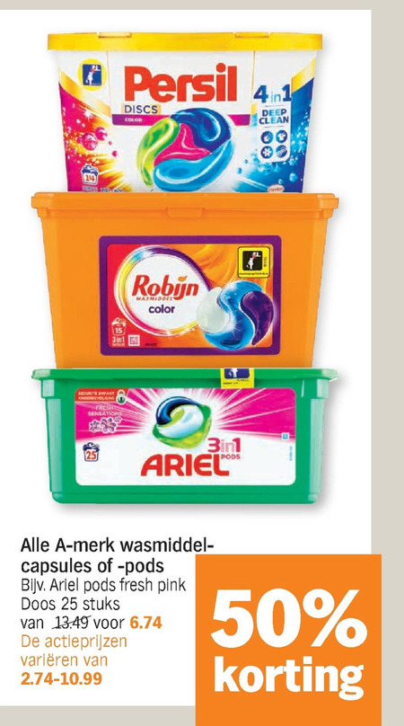 Ariel   wasmiddel folder aanbieding bij  Albert Heijn - details