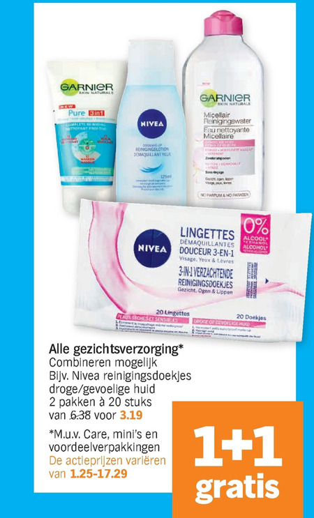 Nivea   gezichtsverzorging, gezichtsreiniging folder aanbieding bij  Albert Heijn - details