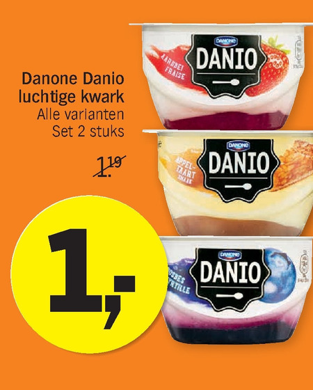 Danone Danio   kwark folder aanbieding bij  Albert Heijn - details