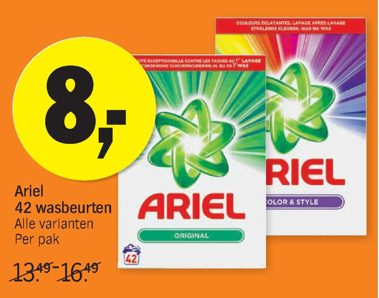 Ariel   wasmiddel folder aanbieding bij  Albert Heijn - details