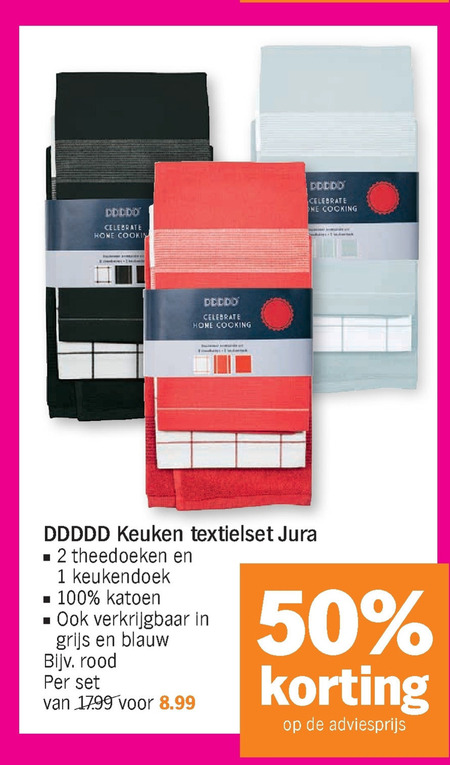 DDDDD   theedoek, keukendoek folder aanbieding bij  Albert Heijn - details