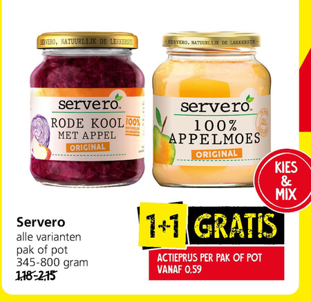 Servero   appelmoes, groenteconserven folder aanbieding bij  Jan Linders - details