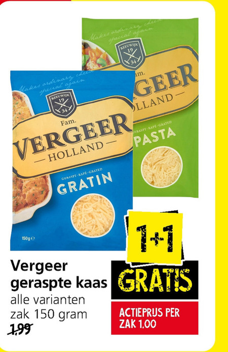 Vergeer   geraspte kaas folder aanbieding bij  Jan Linders - details