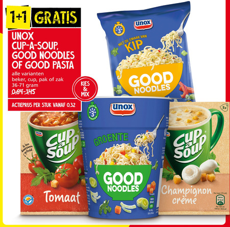 Unox   soep, noodles folder aanbieding bij  Jan Linders - details