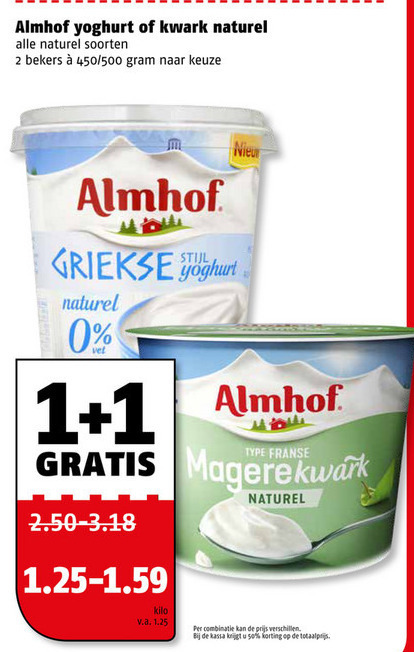 Almhof   kwark, vruchtenyoghurt folder aanbieding bij  Poiesz - details