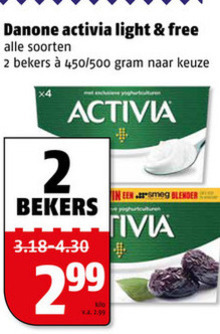 Danone Activia   vruchtenyoghurt folder aanbieding bij  Poiesz - details