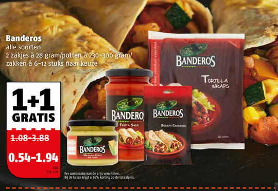 Banderos   maaltijdmix, tortilla folder aanbieding bij  Poiesz - details