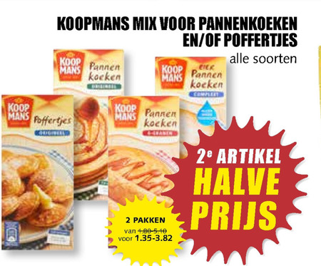 Koopmans   pannenkoekenmix folder aanbieding bij  MCD Supermarkt Basis - details