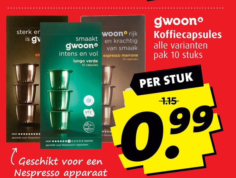 Gwoon   koffiecups folder aanbieding bij  Boni - details