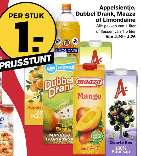 Dubbeldrank   fruitdrank, frisdrank folder aanbieding bij  Hoogvliet - details