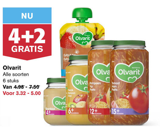 Olvarit   babyvoeding folder aanbieding bij  Hoogvliet - details