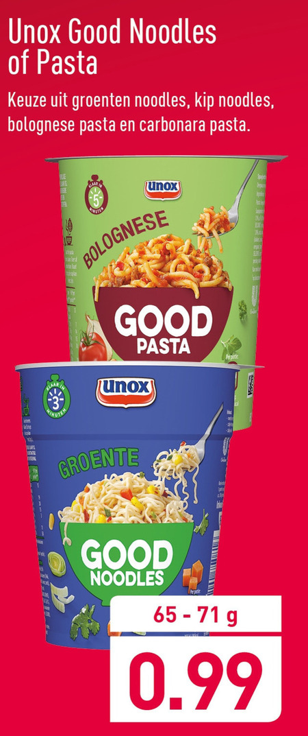 Unox   noodles folder aanbieding bij  Aldi - details