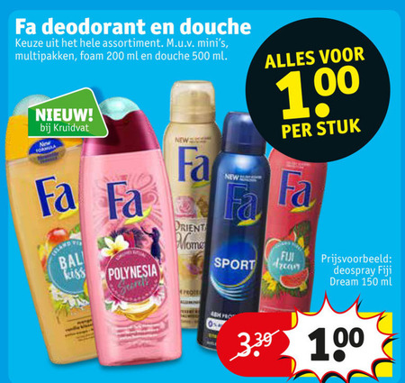 Fa   douchegel, deodorant folder aanbieding bij  Kruidvat - details