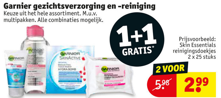 Garnier Skin Active   reinigingsdoekje, dagcreme folder aanbieding bij  Kruidvat - details