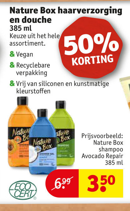 Nature Box   douchegel, conditioner folder aanbieding bij  Kruidvat - details