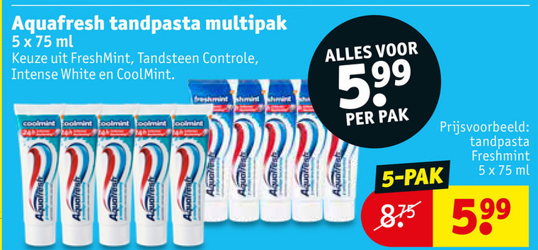 Aquafresh   tandpasta folder aanbieding bij  Kruidvat - details