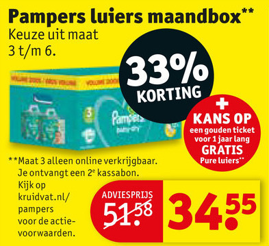 Pampers   luiers folder aanbieding bij  Kruidvat - details