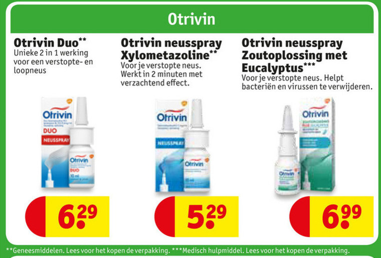 Otrivin neusspray folder aanbieding bij Kruidvat details