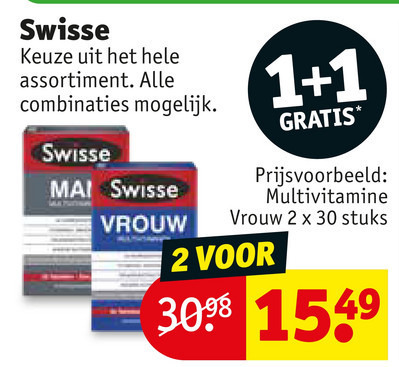 Swisse   multivitaminen folder aanbieding bij  Kruidvat - details