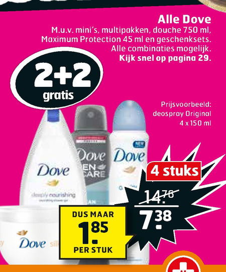 Dove   handcreme, douchegel folder aanbieding bij  Trekpleister - details