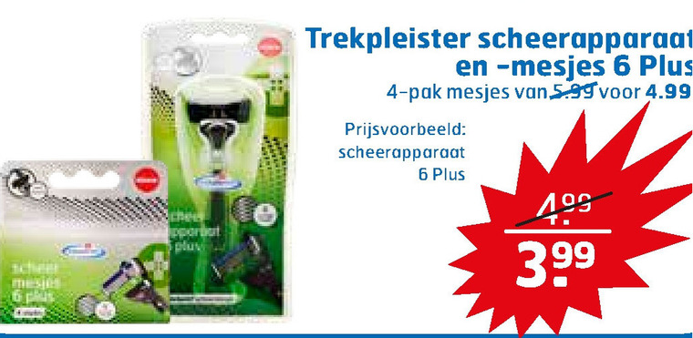 Trekpleister Huismerk   heren handscheerapparaat, scheermesjes folder aanbieding bij  Trekpleister - details