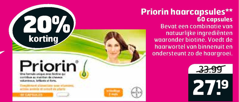 Priorin   voedingssupplement folder aanbieding bij  Trekpleister - details