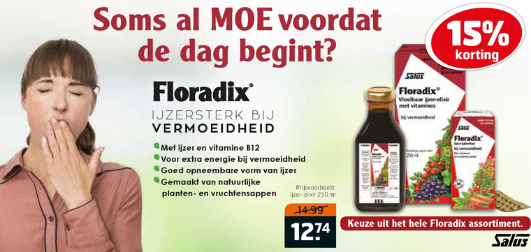 Floradix   voedingssupplement folder aanbieding bij  Trekpleister - details