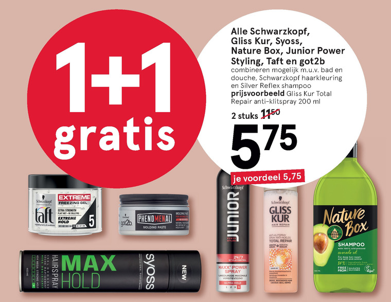 Syoss   haargel, conditioner folder aanbieding bij  Etos - details