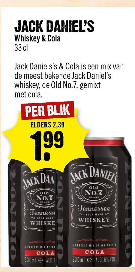 Jack Daniels   mixdrank folder aanbieding bij  Dirck III - details