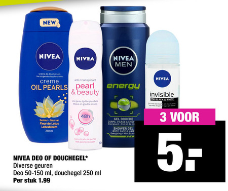 Nivea   douchegel, deodorant folder aanbieding bij  Big Bazar - details