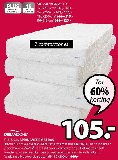 Dreamzone   matras folder aanbieding bij  Jysk - details