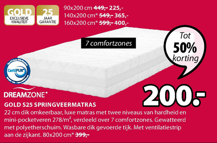 Dreamzone   matras folder aanbieding bij  Jysk - details