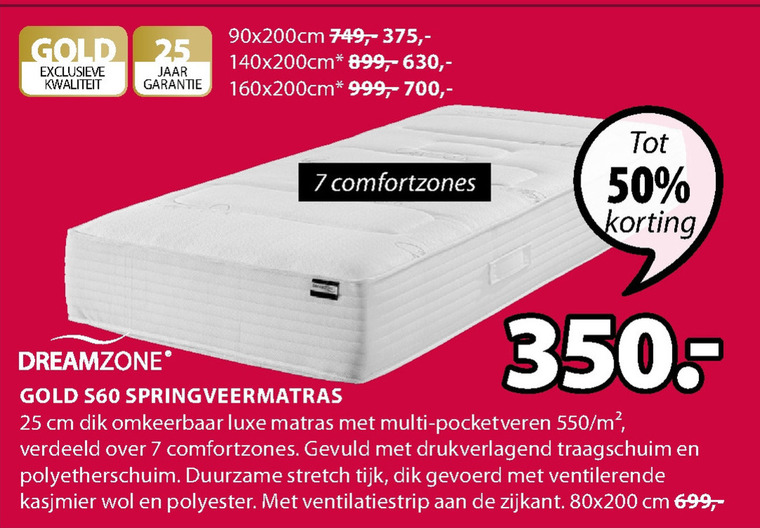 Dreamzone   matras folder aanbieding bij  Jysk - details