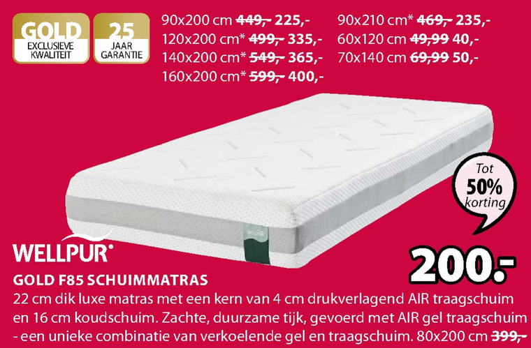 Wellpur   matras folder aanbieding bij  Jysk - details