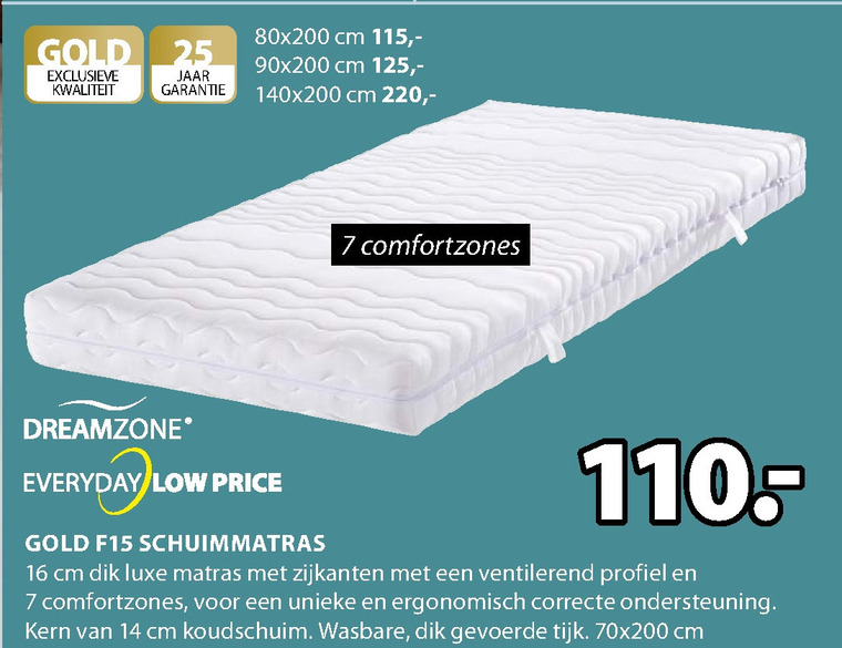 Dreamzone   matras folder aanbieding bij  Jysk - details