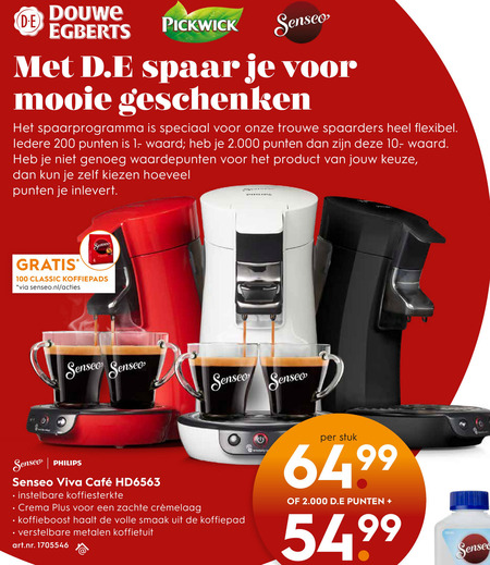 Philips   koffiepadmachine folder aanbieding bij  Blokker - details